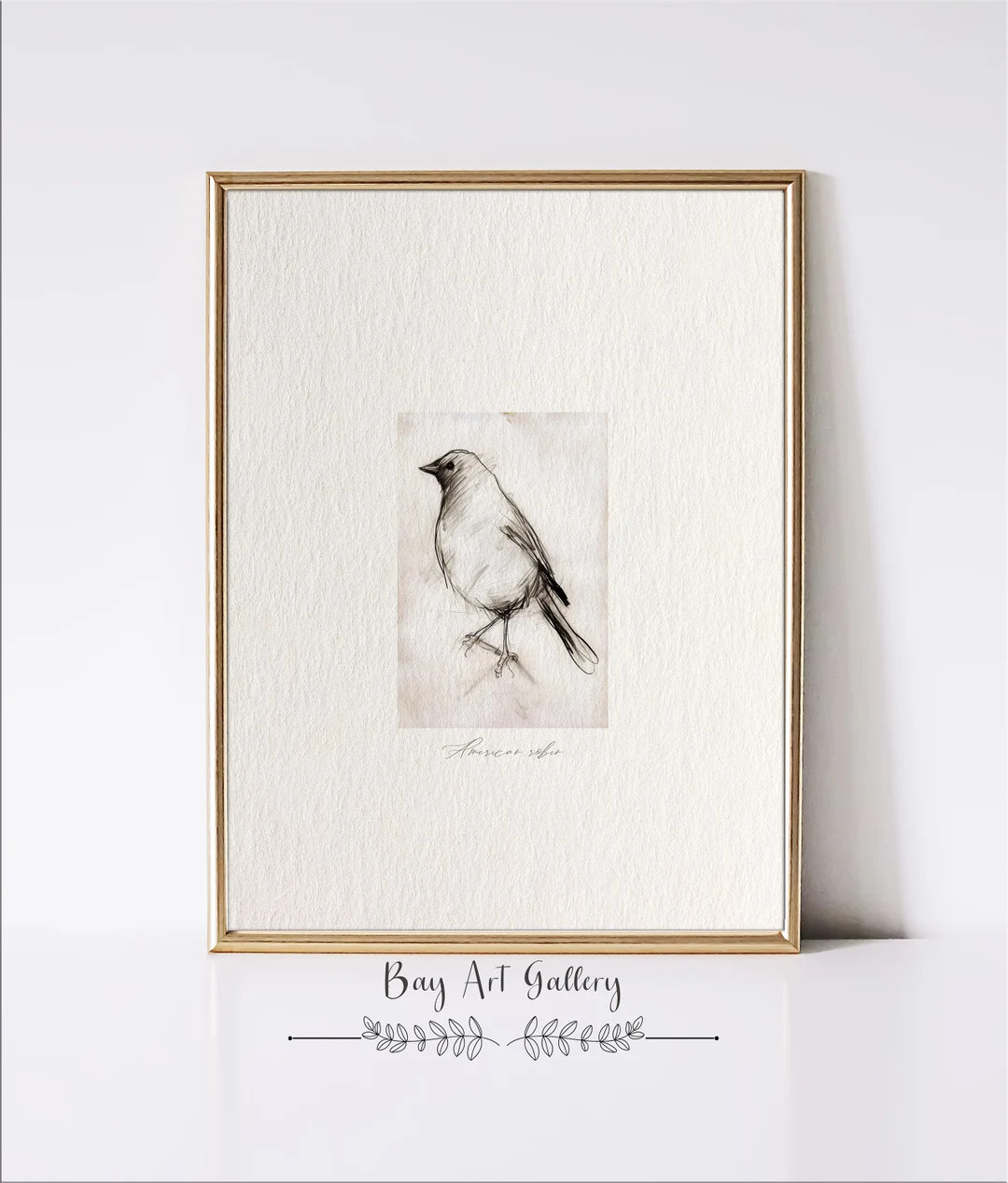 Robin Bird Sketch Vintage Moody Bird Etching Minimalist - Etsy | Etsy (US)