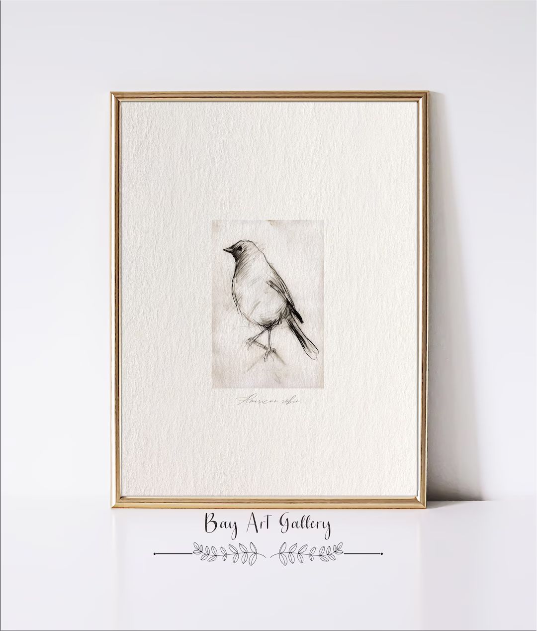 Robin Bird Sketch Vintage Moody Bird Etching Minimalist - Etsy | Etsy (US)