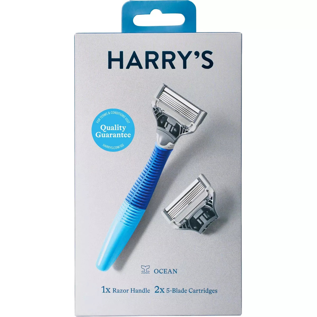 Harry's 5-Blade Men's Razor - 1 Razor Handle + 2 Razor Blade Refills - Ocean Blue | Target