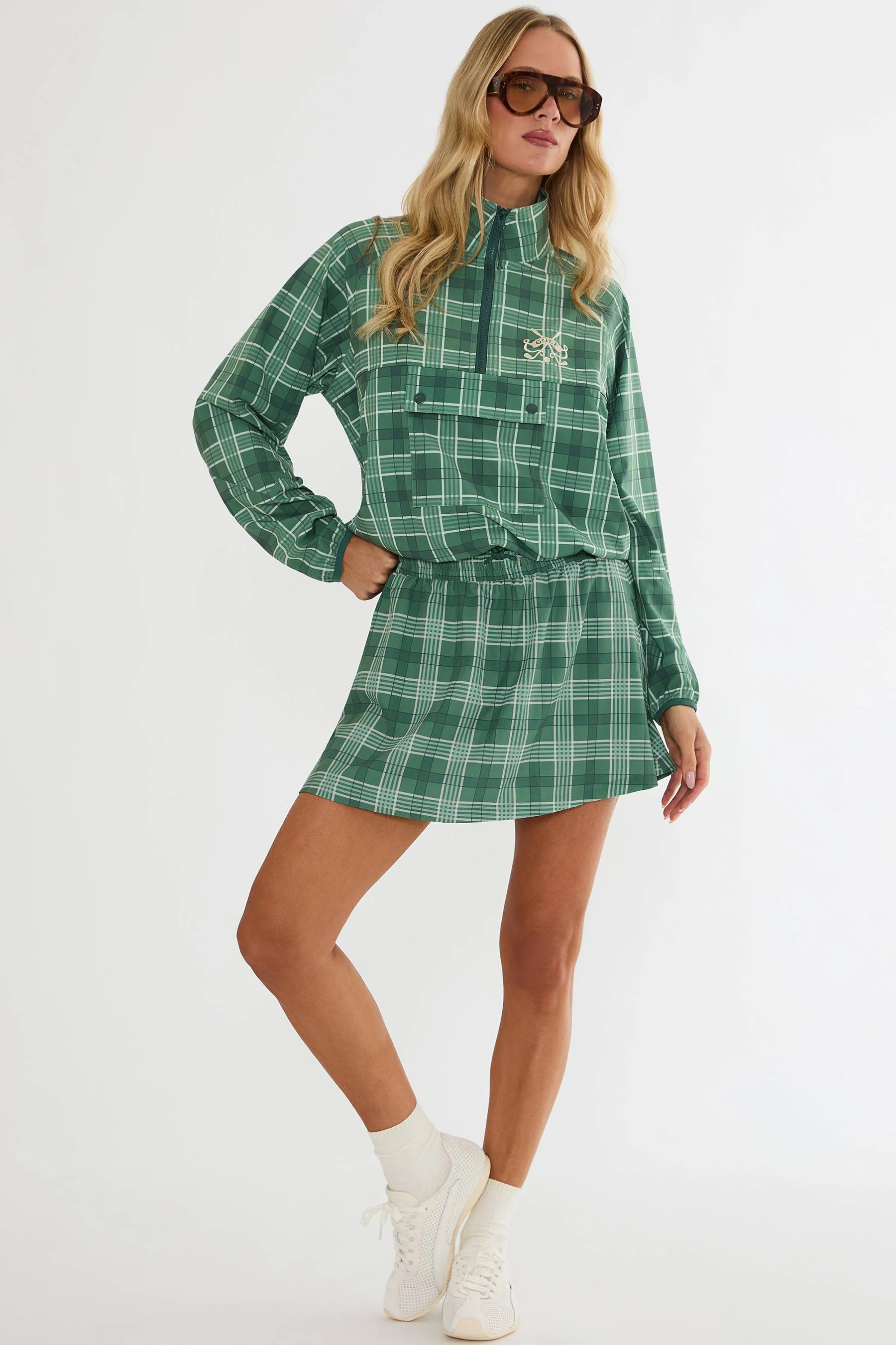 Clyde Skirt Fairway Plaid | Plaid Tennis Golf Skirt | Beach Riot | Beach Riot