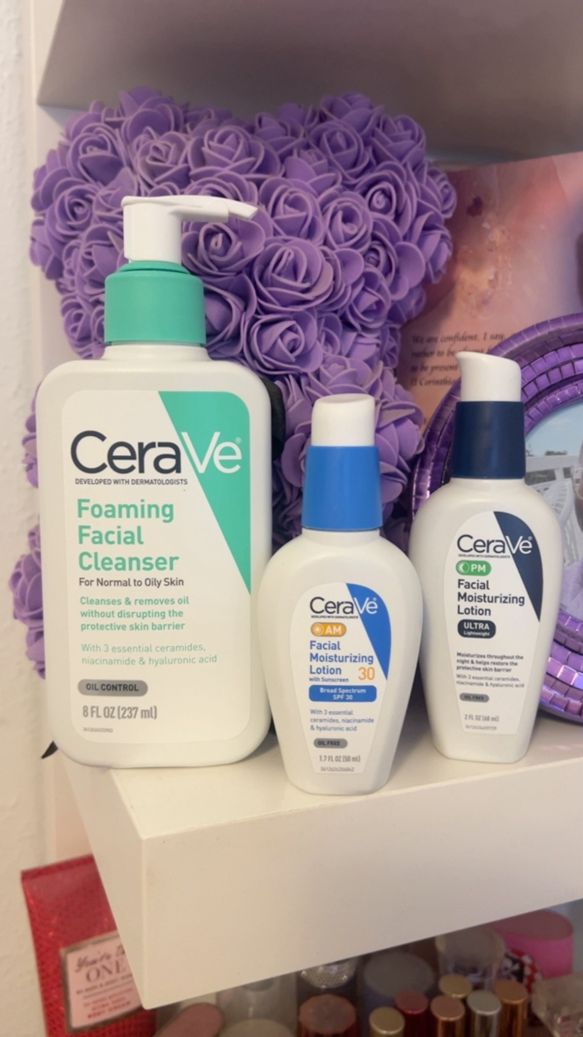 Cerave Facial cleanser with Cerave AM moisturizer with SPF 30 and PM moisturizer 

#LTKmorningroutine #LTKselfcare #LTKBeauty