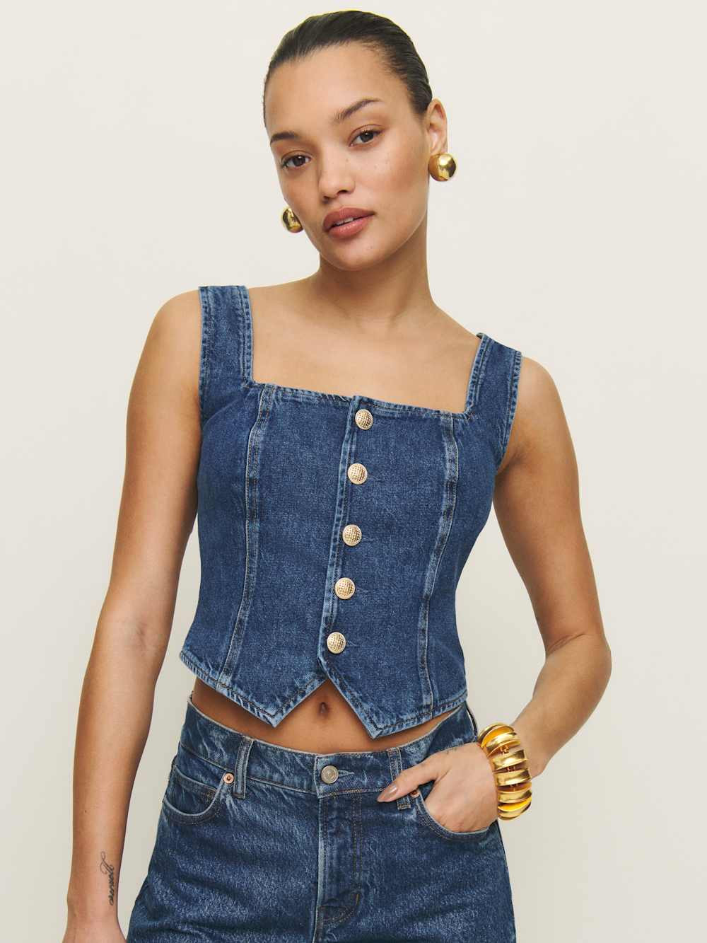 Bo Denim Top | Reformation (Global)