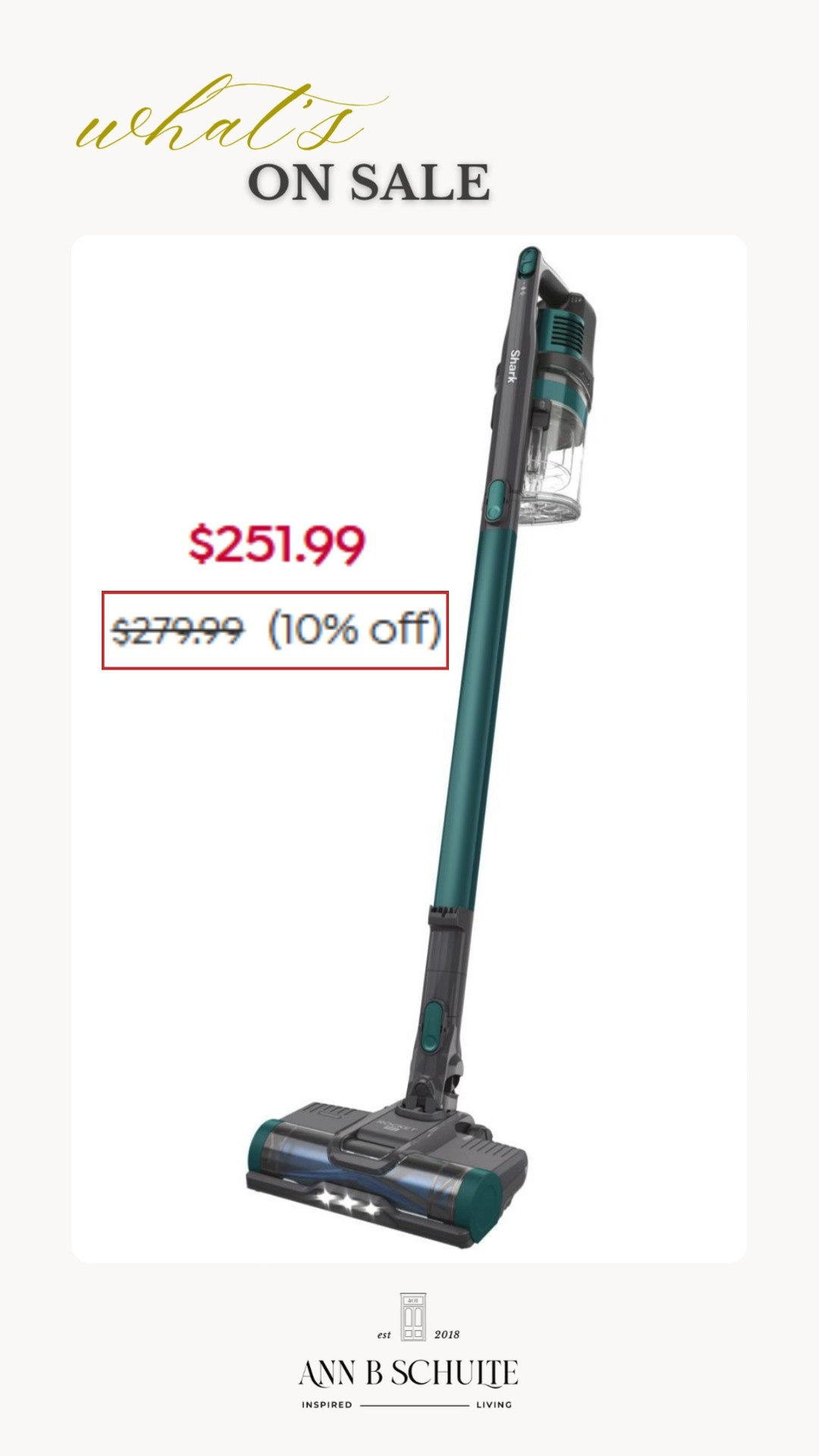 This Shark cordless vacuum is 10% off, making it a great time to grab a practical home essential while it’s on sale. The cordless design makes everyday cleaning feel quick and convenient, especially when you want to tackle floors without dragging out a bulky vacuum. It’s the kind of useful home find that can make keeping up with everyday messes a little easier. Definitely one to check out while the deal lasts. 🧹🏡✨
#SharkVacuum #SharkCordlessVacuum #VacuumSale #HomeDeals #HomeFinds #CleaningEssentials #CordlessVacuum #HomeEssentials #CleaningFinds #WhatsOnSale 

 #LTKHome #LTKSaleAlert