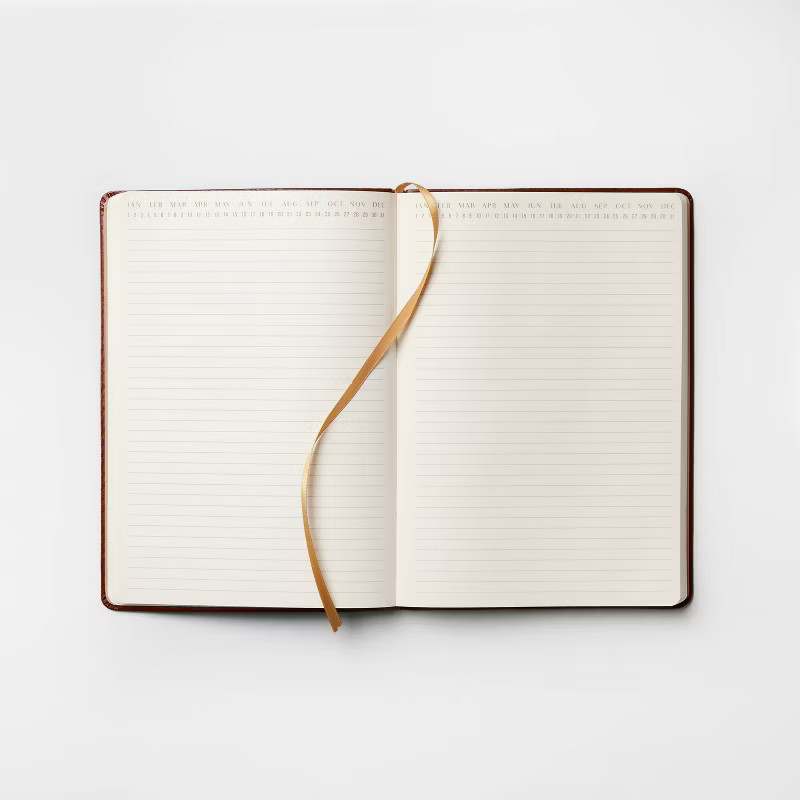 192pg Ruled Journal 10"x7" Leatherette Dark Brown - Threshold™: Soft Cover, Narrow Lined, Teen ... | Target