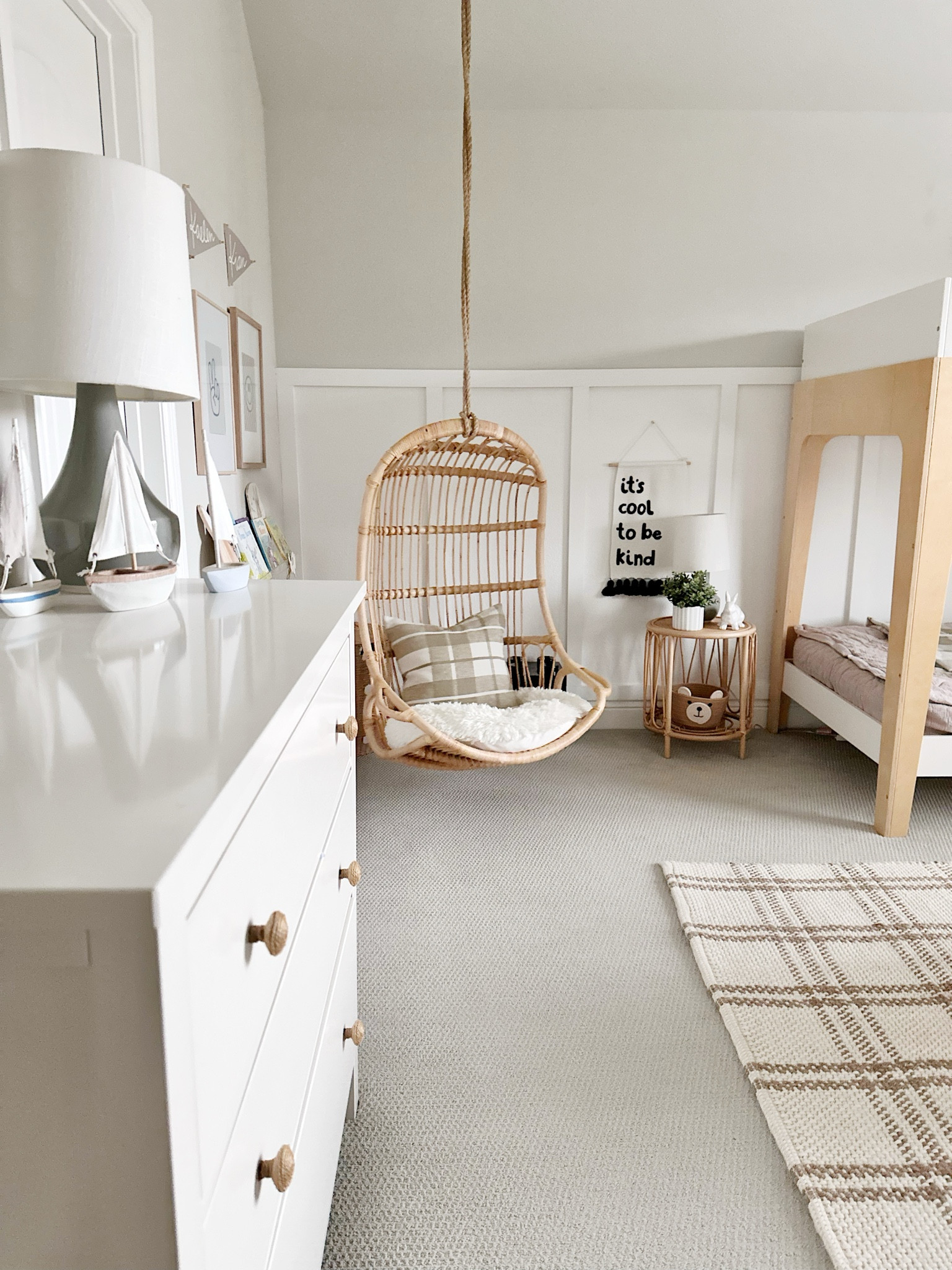 Kids hanging chair, bedroom views