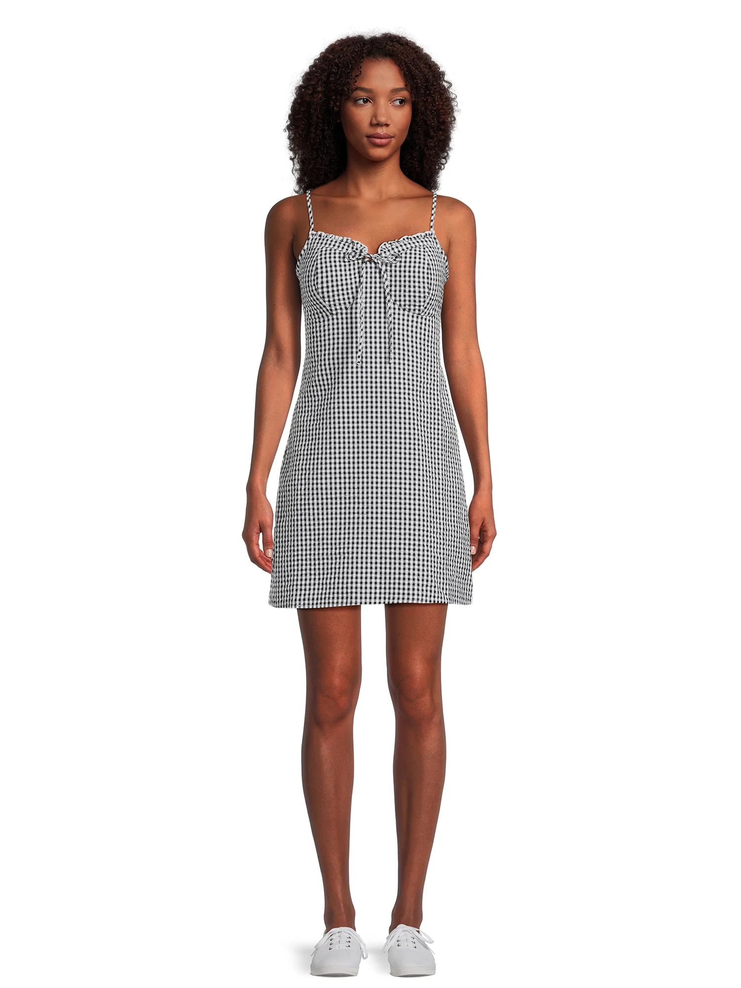No Boundaries Juniors Gingham Dress, Sizes XS-XXXL | Walmart (US)