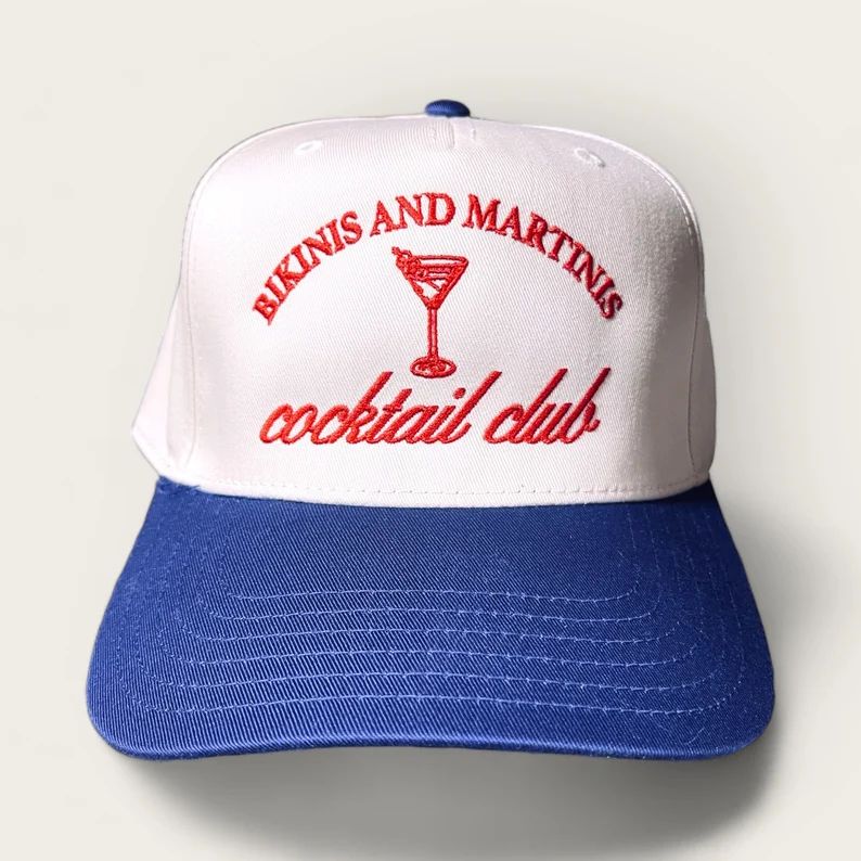 Bikinis and Martinis Cocktail Club Classic Baseball Trucker Cap, Trending Summer Trucker Hats - E... | Etsy (US)