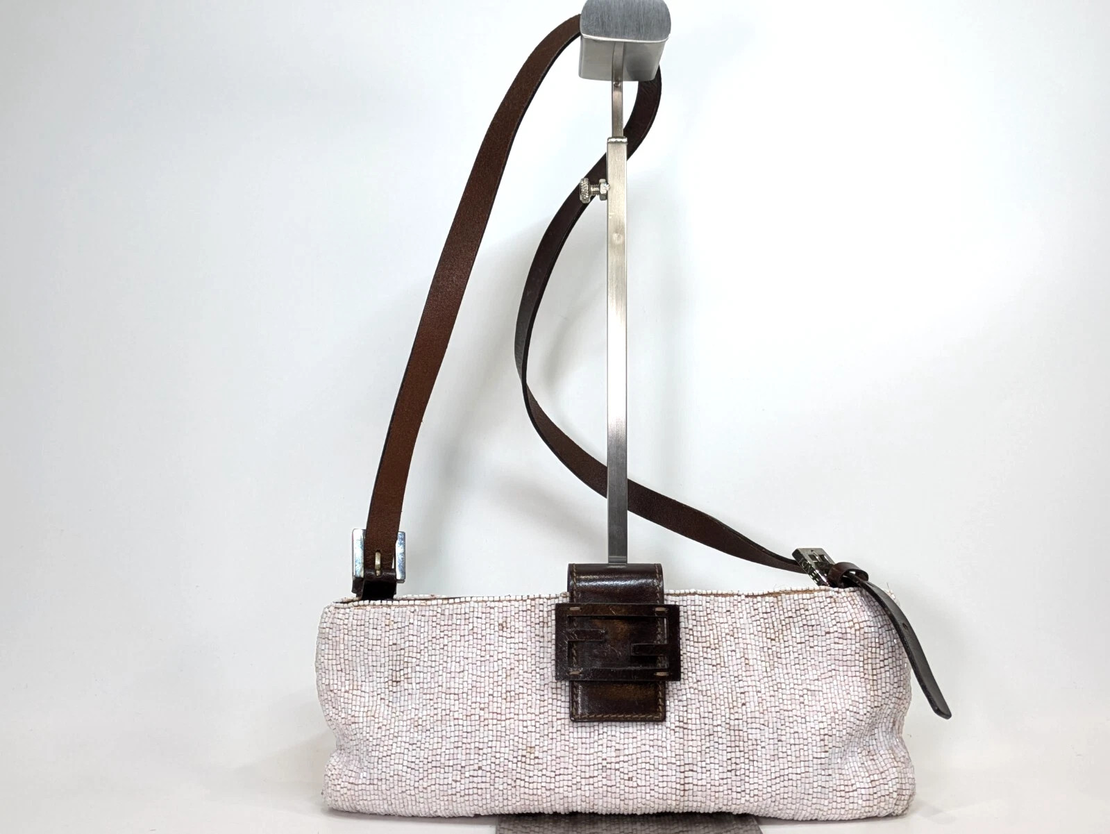 FENDI Mamma baguette shoulder bag purse Beads Pink Authentic | eBay US