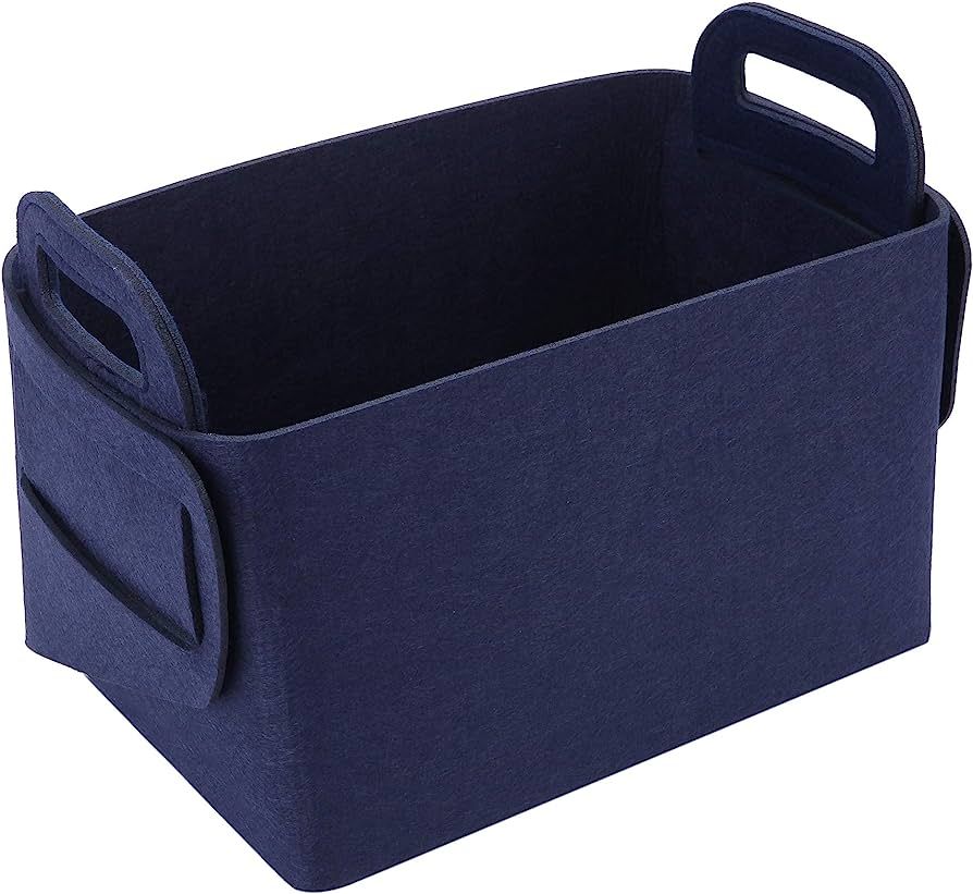 Storage Basket Felt Storage Bin Collapsible & Convenient Box Organizer with Carry Handles for Off... | Amazon (US)