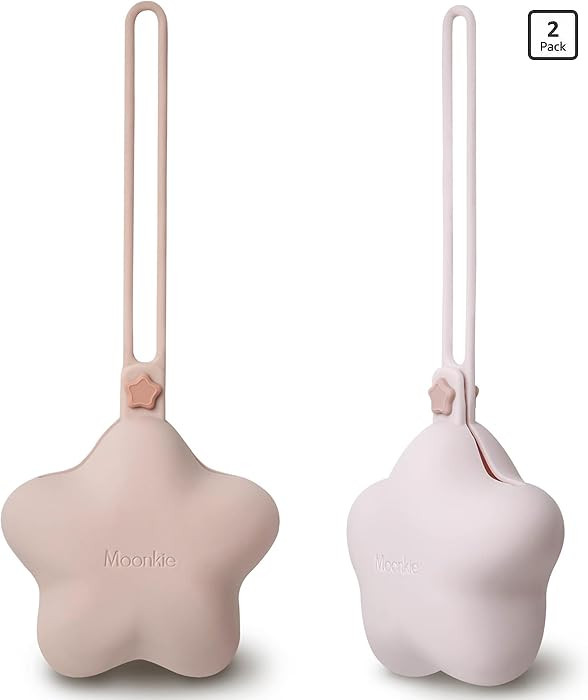 Moonkie Silicone Pacifier Holder Case, Cute Portable Pacifier Storage Case, 2 Pack | Amazon (US)