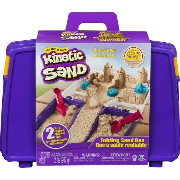 Kinetic Sand, The Original Moldable Sensory Play Sand, Folding Sand Box with 2lbs of Kinetic Sand... | Walmart (US)