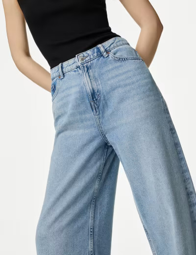 Slouchy Mid Rise Wide Leg Jeans | Marks & Spencer (UK)