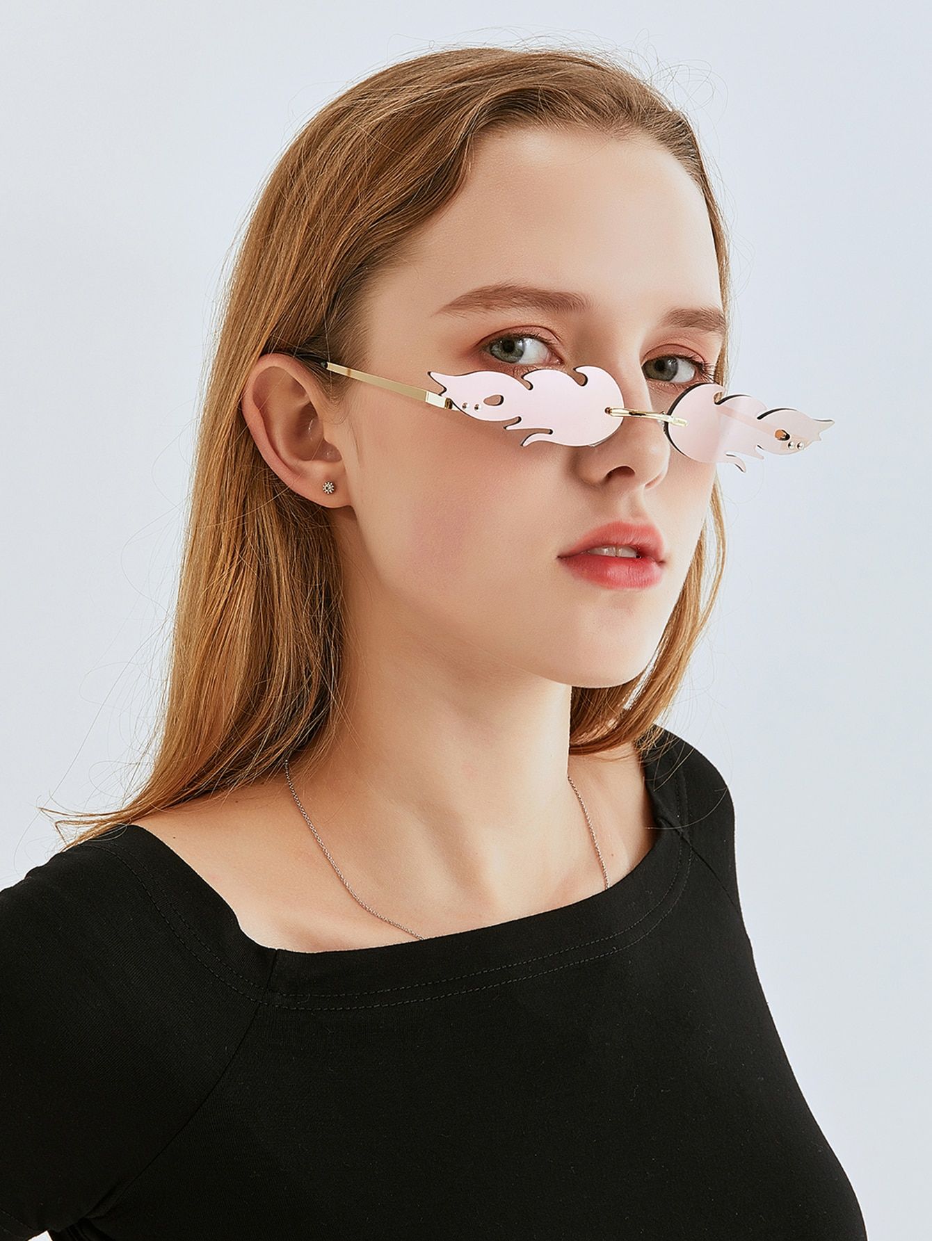 Leaf Shape Tinted Lense Sunglasses | SHEIN