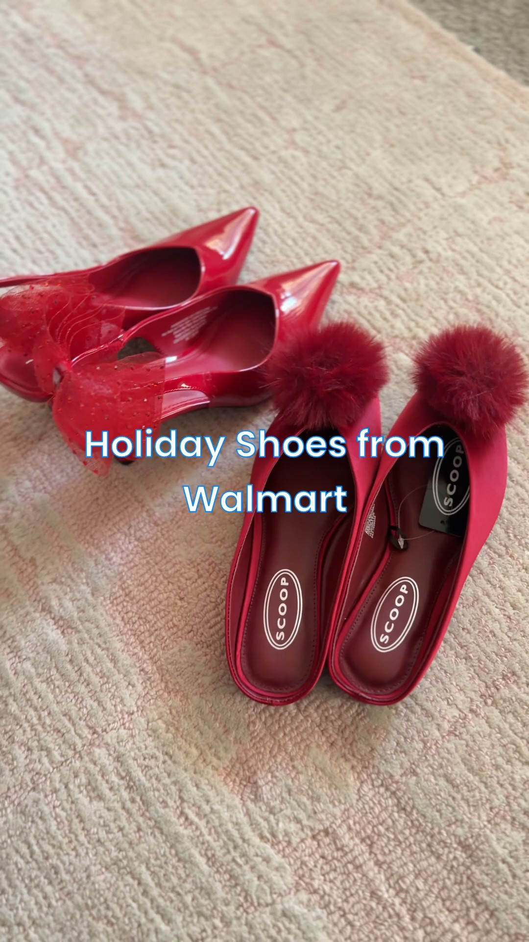These Holiday shoes are so cute for Christmas and the Pom Pom mules for Fall! I sized down in both of these!! @Walmart