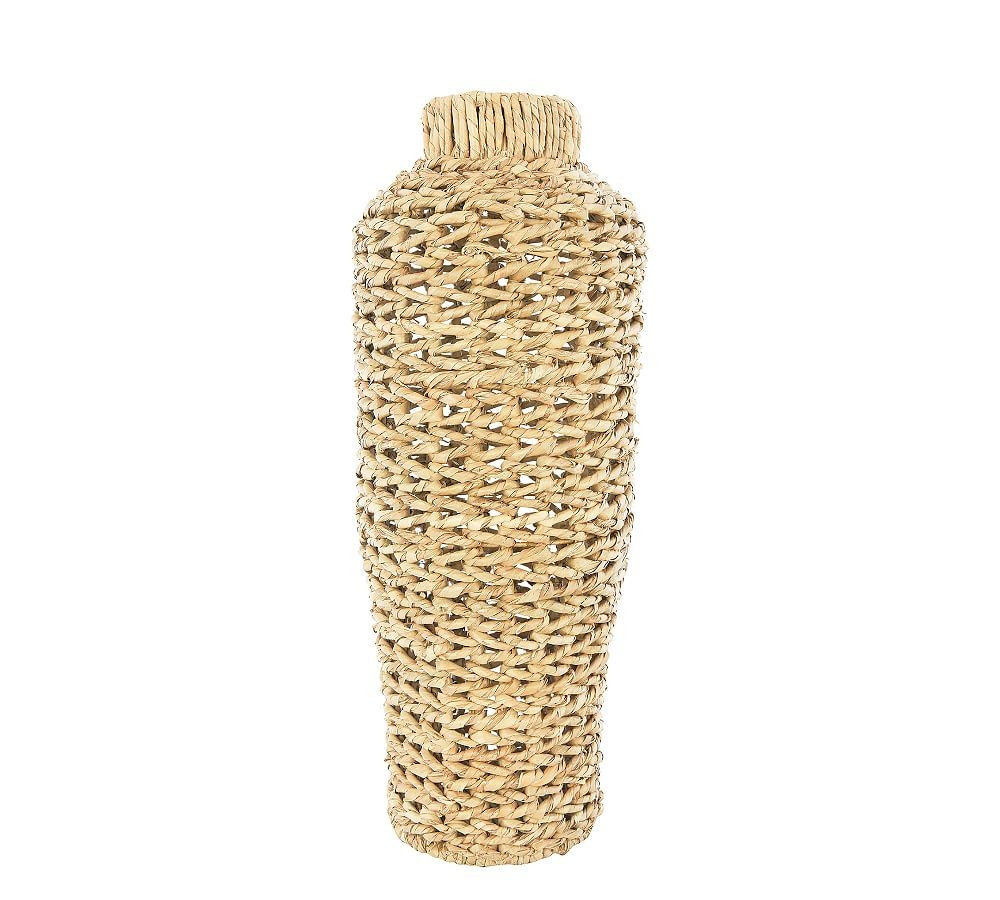 Cecily Water Hyacinth And Rattan Vase, Small | Pottery Barn (US)