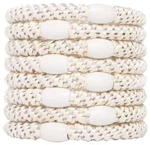 L. Erickson Grab & Go Pony - Ivory - 8 Pack Ponytail Holder Hair Ties - White Cream | Amazon (US)