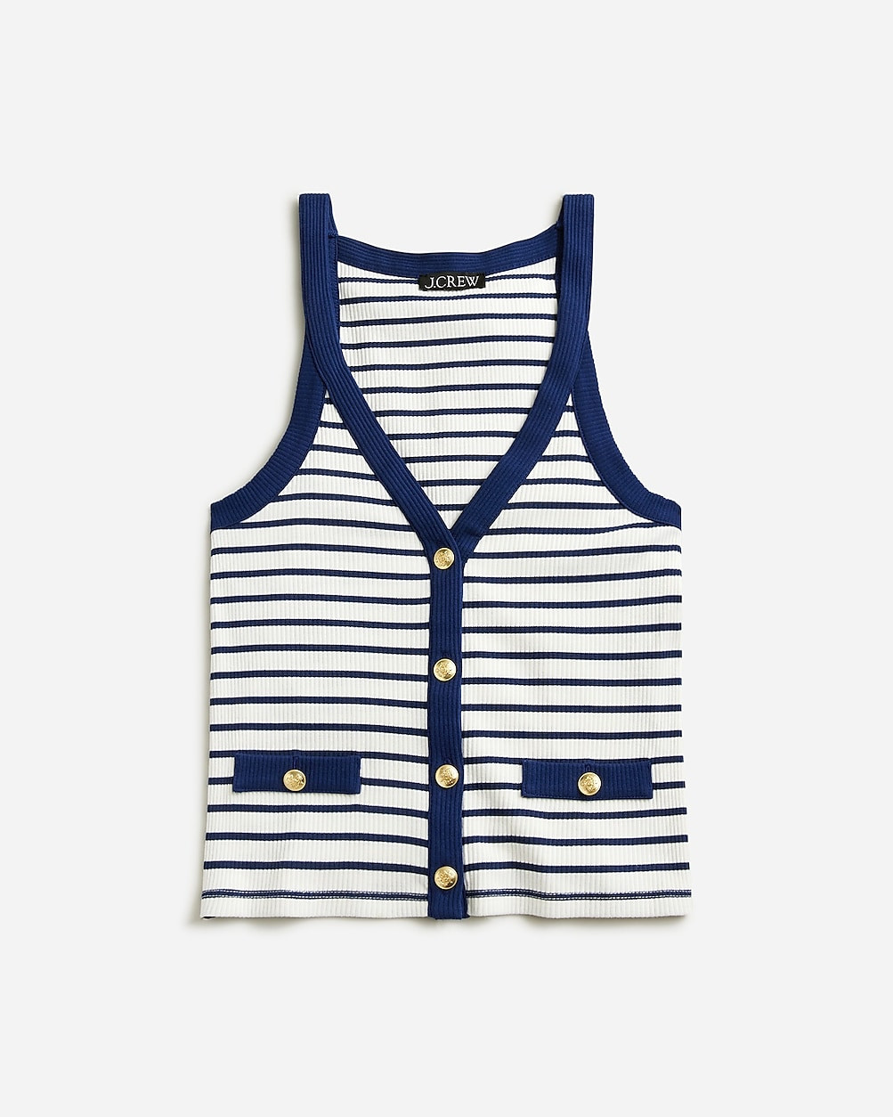 Vintage rib lady tank top in stripe | J. Crew US