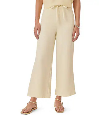 Soft Denim Cropped Drawstring Wide Leg Pants | Dillard's