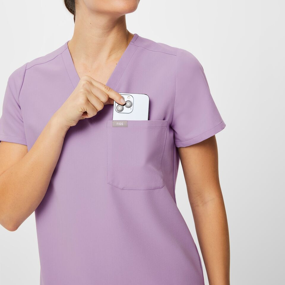 Women's Catarina One-Pocket Scrub Top™ - Lavender Dew · FIGS | FIGS