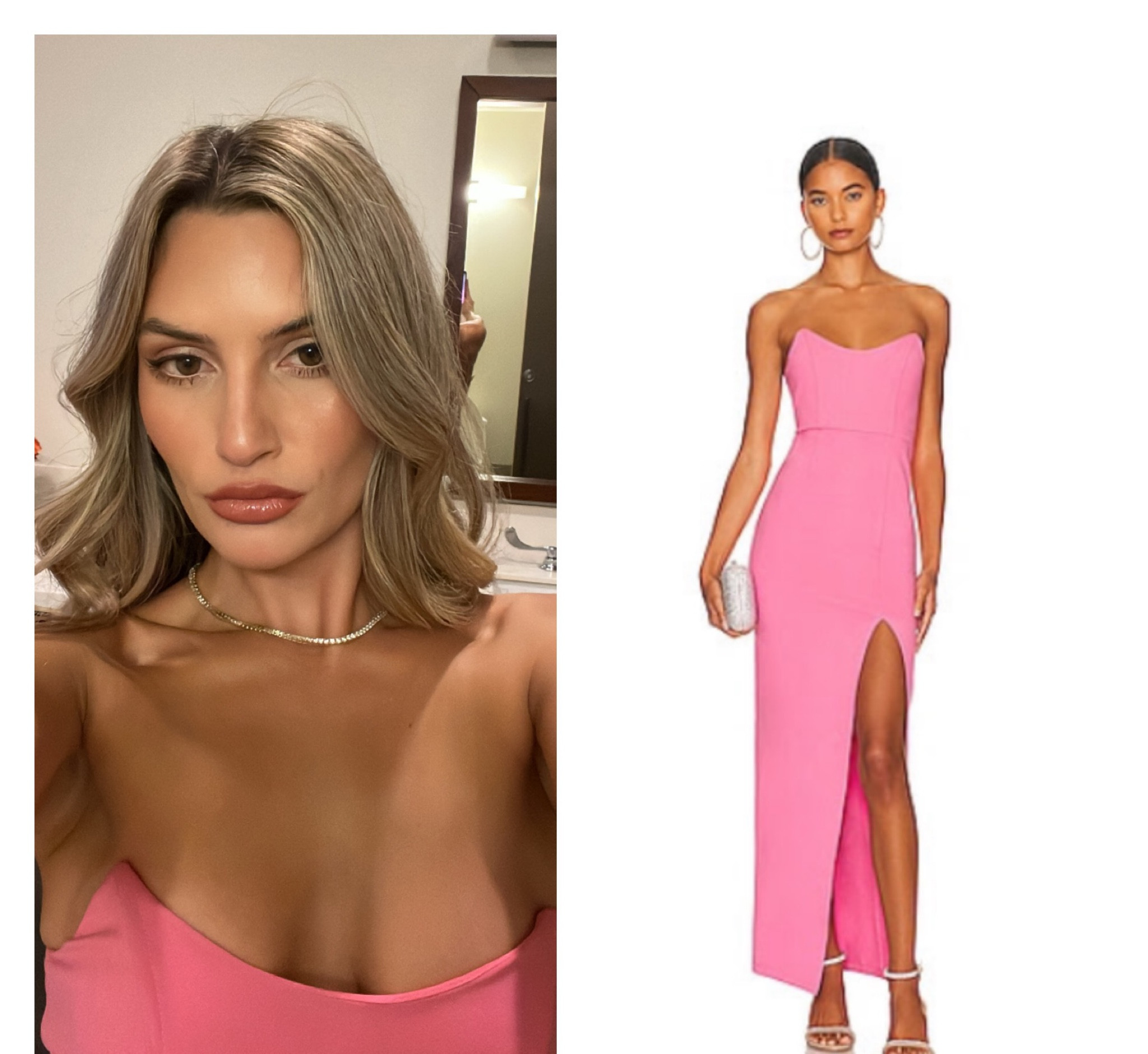 ryleigh strapless maxi dress in pink superdown Ryleigh Strapless Maxi Dress in Red
