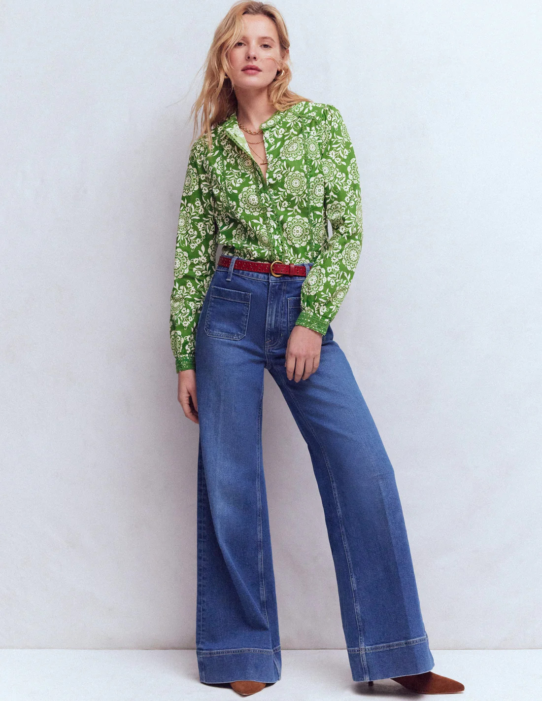 Rhea Trim Insert Cotton Top-Pink, Elegant Blossom | Boden (US)