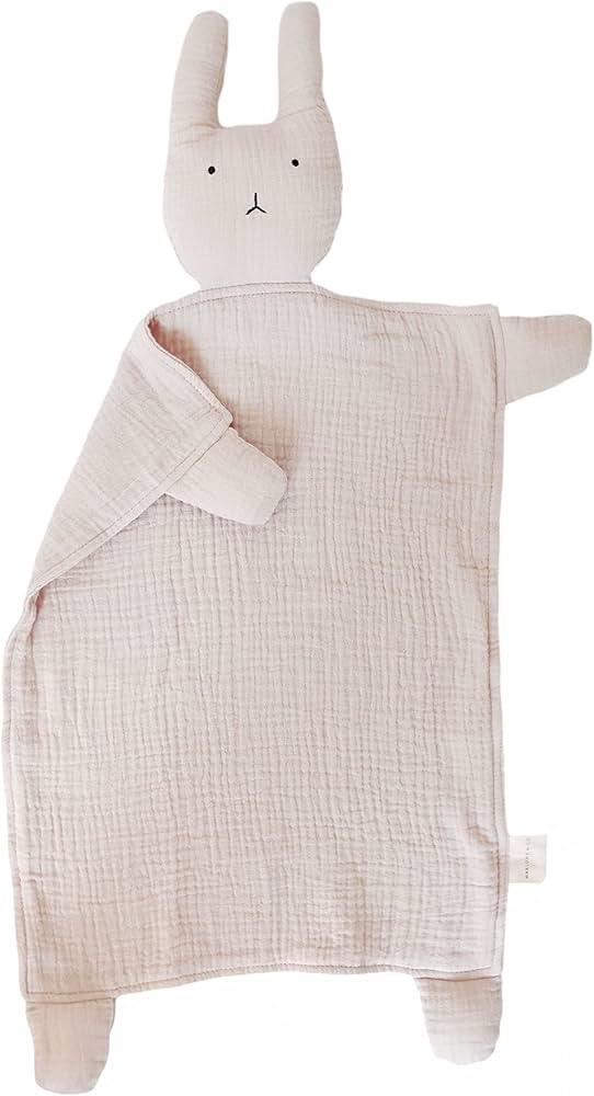 Marlowe & Co Organic Cotton Muslin Lovey Blanket, Organic Cotton Muslin Bunny Security Blanket (N... | Amazon (US)