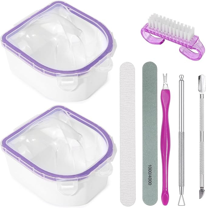 Yokilly Nail Soaking Bowl, 2 PCS Soak Off Gel Polish Remover Manicure Bowl, Acetone Nail Soak Off... | Amazon (US)
