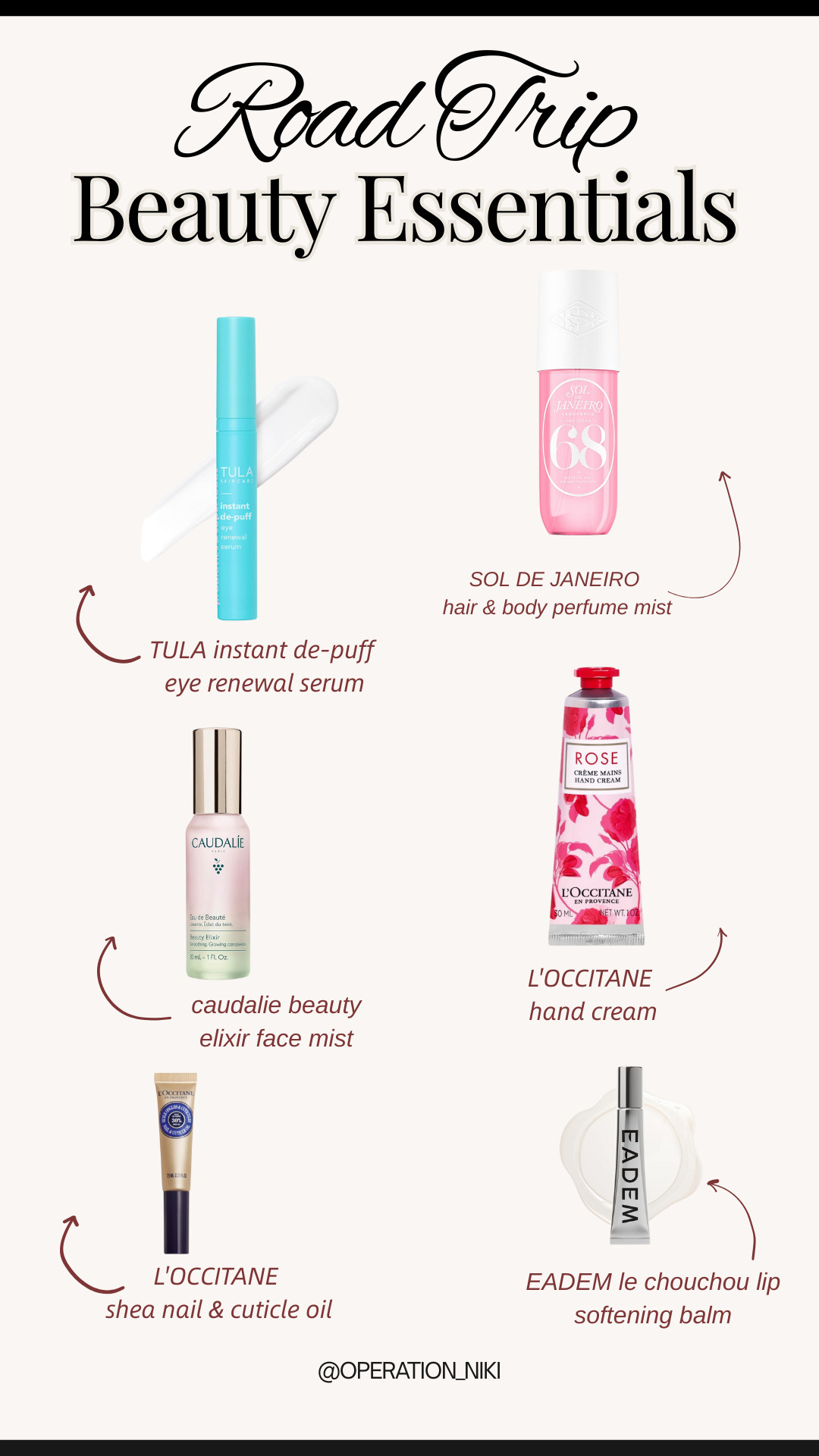 Soft, simple travel beauty favorites that keep everything effortless on the go ✨ From skincare minis to hair must-haves, these little essentials make every road trip, weekend stay, or holiday travel feel a bit more put-together.

Follow for more @OPERATION_NIKI on IG, TikTok, & Facebook 💛

#TravelBeautyEssentials #BeautyOnTheGo #TravelMustHaves #AmazonFinds #HolidayTravel #RoadTripEssentials #SkincareMinis #BeautyTravelBag #CozyTravelVibes #OperationNiki 

 #LTKFindsUnder50 #LTKBeauty #LTKTravel