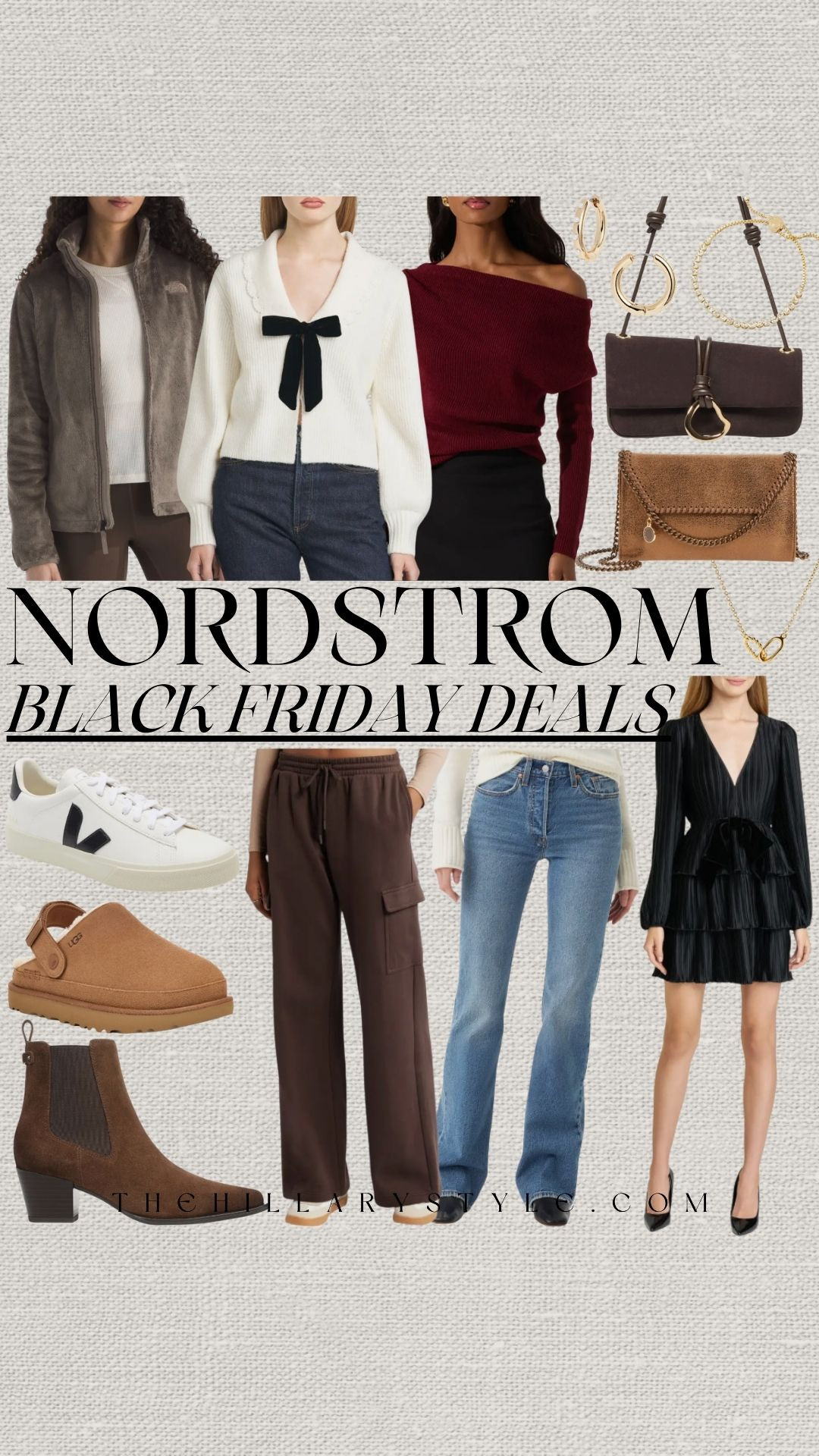 🎁 Nordstrom Black Friday:Deals on Top Brands
The Nordstrom Black Friday Sale is here, and my cart is FULL! 🛒 This is your chance to grab major deals on high-value essentials from brands like UGG, Veja, North Face and Levi’s. I'm loving the burgundy knitwear and that adorable coquette aesthetic cardigan. Plus, you need those cozy slipper clogs and the perfect pair of flared jeans for an elevated winter look. These pieces won't last long! Shop all my top designer picks and must-have classics on sale now!

#TheHillaryStyle #Nordstrom #NordstromSale #BlackFridayDeals #DesignerSale #CoquetteAesthetic #UGG #Veja #Levis #ElevatedEssentials #WinterStyle #LuxuryForLess #LTKFinds #ShopTheSale 

 

#LTKCyberWeek #LTKSeasonal #LTKSaleAlert