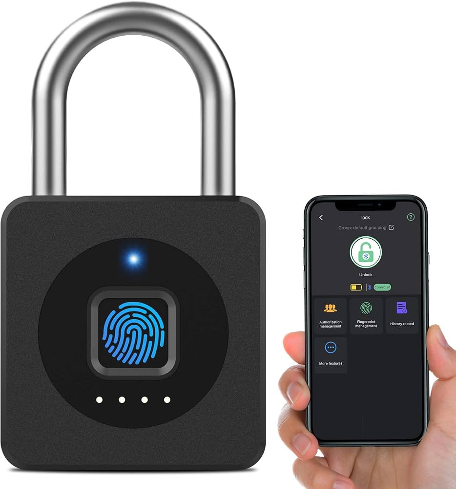 eLinkSmart Fingerprint Gym Locker Lock, Keyless Biometric Padlock, Weatherproof Electronic Digita... | Amazon (US)