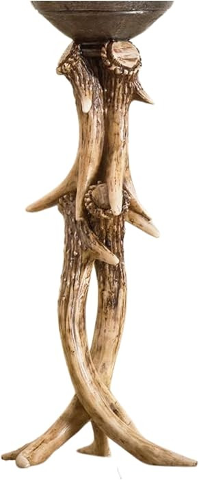 Faux Antler Pillar Candle Holder Stand - Rustic Resin Candle Display for Cabin Lodge Décor, Wild... | Amazon (US)