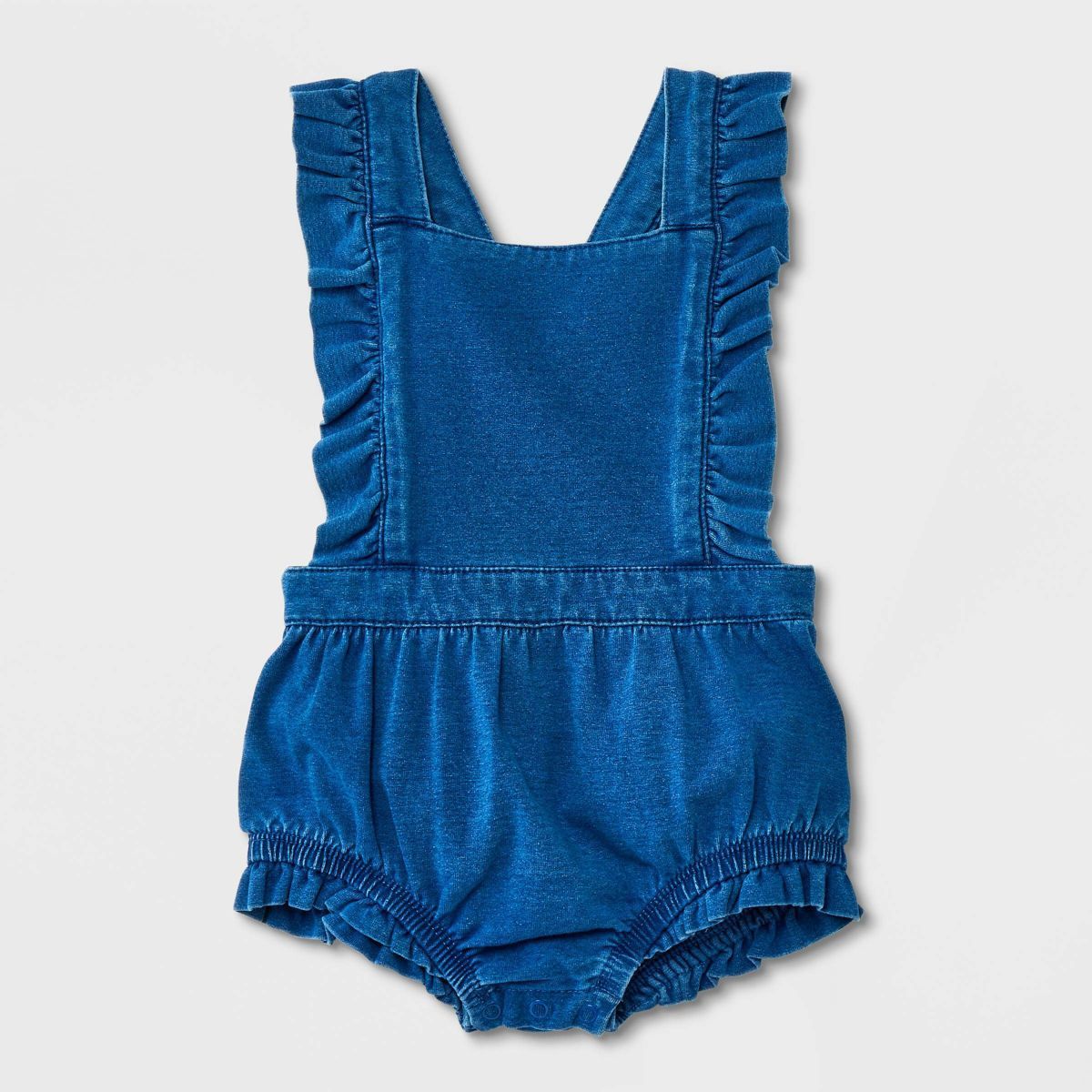 Baby Girls' Knit Denim Romper - Cat & Jack™ Blue | Target