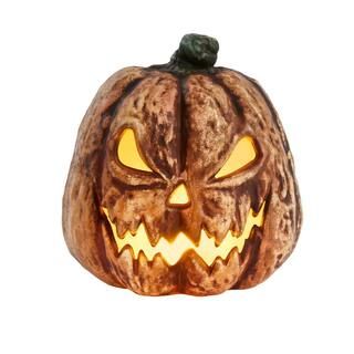 Home Accents Holiday 12 in Spooky Flaming Pumpkin Jack-O-Lantern 21PA12136 - The Home Depot | The Home Depot