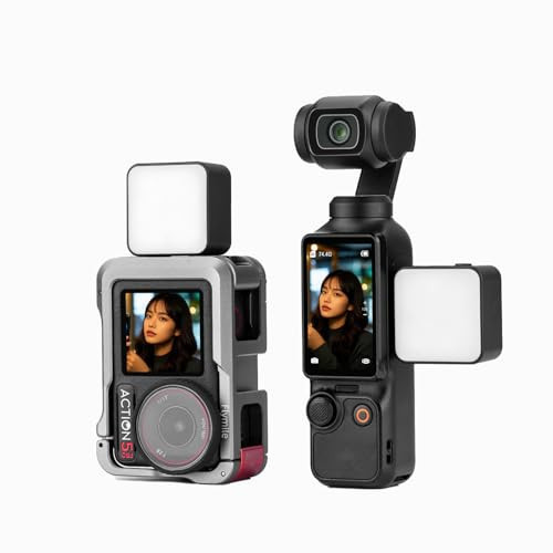 Flymile Pocket 3 Magnetic Fill Light Accessories, 6500K Adjustable Video Light For Xtra Muse with Quick - Release Cold Shoe Base, Compatible with DJI Osmo Action 5 Pro/4/3 Camera Cage Attachment,Black | Amazon (US)