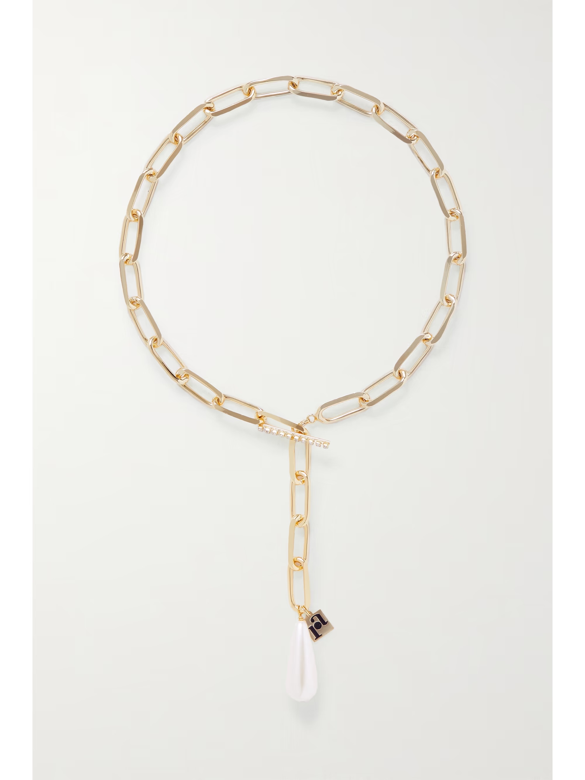Promessa gold-tone, crystal and faux pearl necklace | NET-A-PORTER (US)