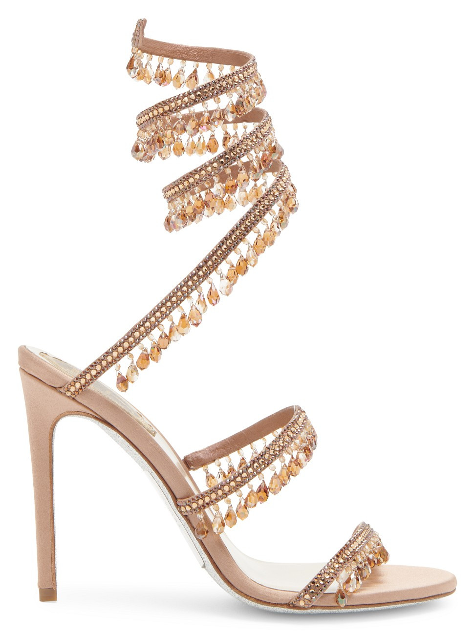 Chandelier Embellished Satin Wrap Sandals | Saks Fifth Avenue