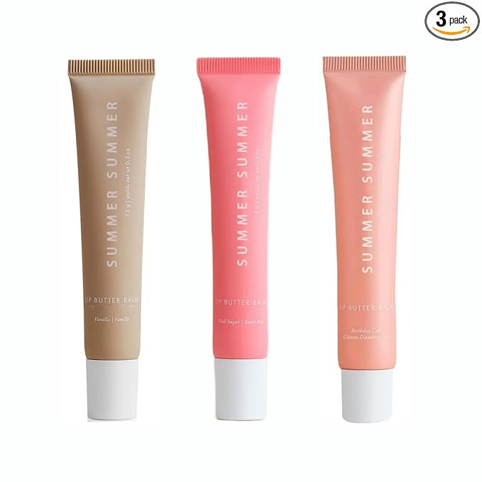 3 Pack Summer Tinted Lip Butter Balm Gift Friday Set - Conditioning Vegan Lip Balm for Instant Mo... | Amazon (US)