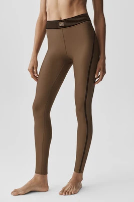 ALO | Airlift High-Waist 7/8 Line Up Legging in Java Brown, Size: Medium | Alo Yoga