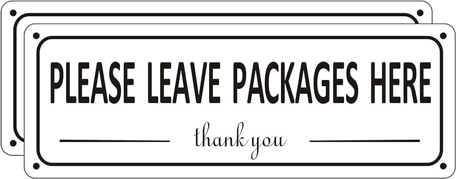 Please Leave Packages Here Sign Metal, (2 Pack) Package Delivery Sign Instructions, 10" x 3.5" Le... | Amazon (US)