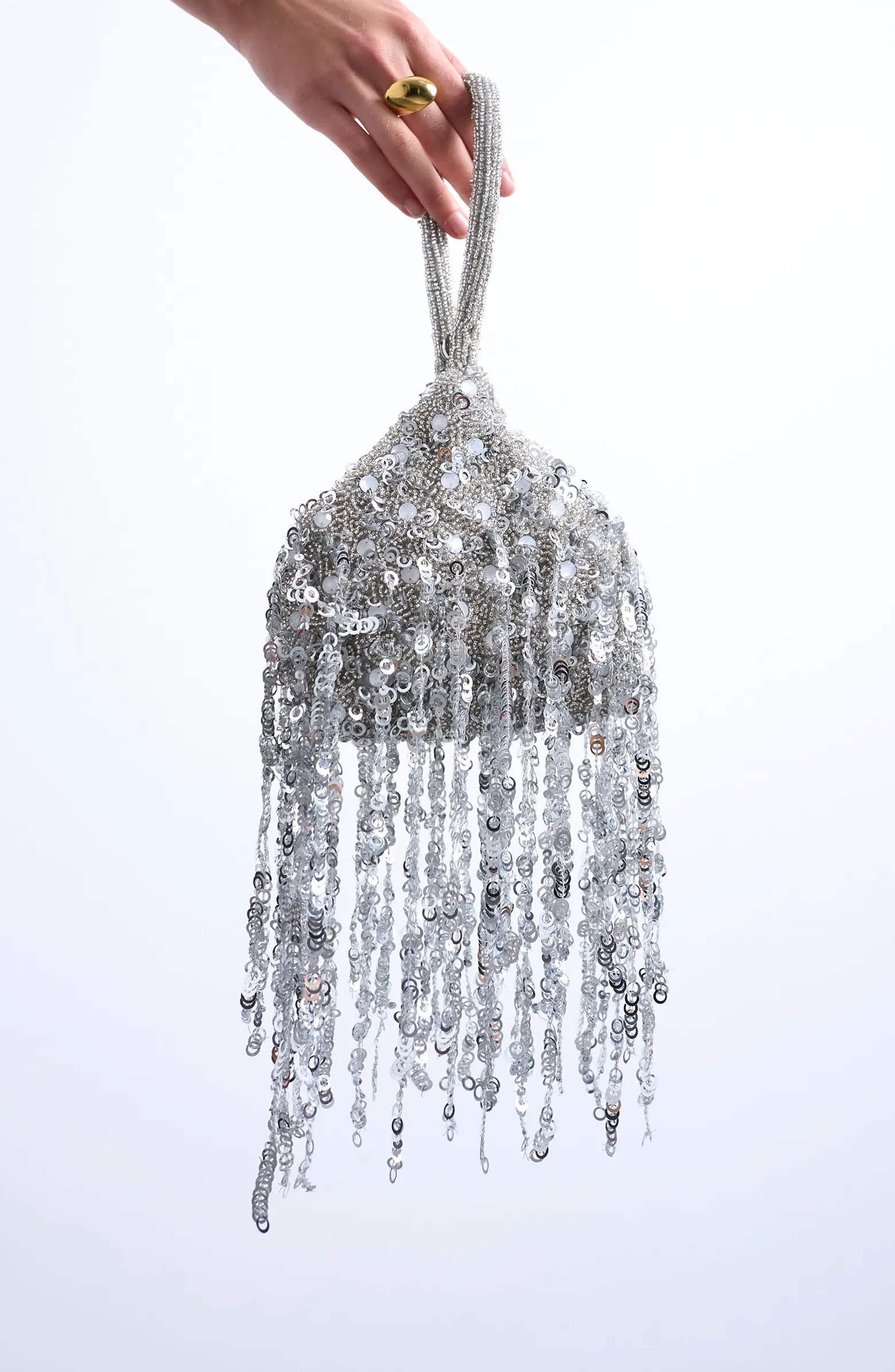 Topshop Sequin Tassel Top Handle Bag | Nordstrom | Nordstrom