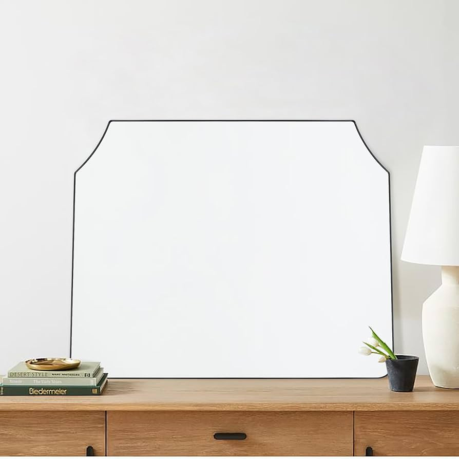 Large Black Arched Mantel Mirror Arch Matte Black Fireplace Mirror for Bathroom or Living Room 32... | Amazon (US)