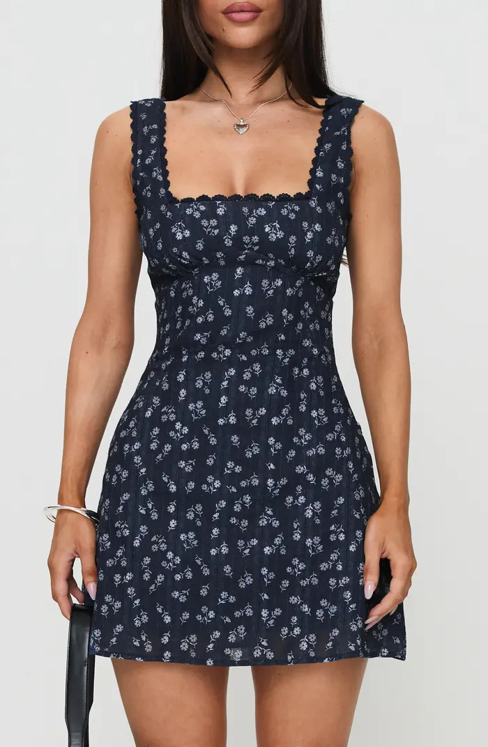 Dasha Floral Cotton Fit & Flare Minidress | Nordstrom