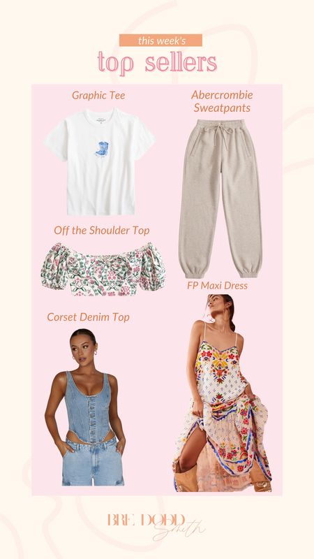 Rounding up this weeks top sellers! We are loving the Abercrombie new arrivals and sweatpants! 

Weekly favorites, Abercrombie, meshki top, FP maxi dress, Abercrombie off the shoulder top, Abercrombie graphic tee, Abercrombie sunday sweatpants 

#LTKstyletip #LTKSeasonal