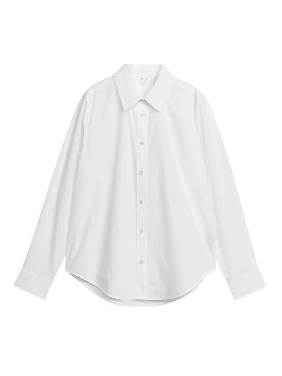 Straight Cut Poplin Shirt - White - ARKET PL | ARKET (US&UK)