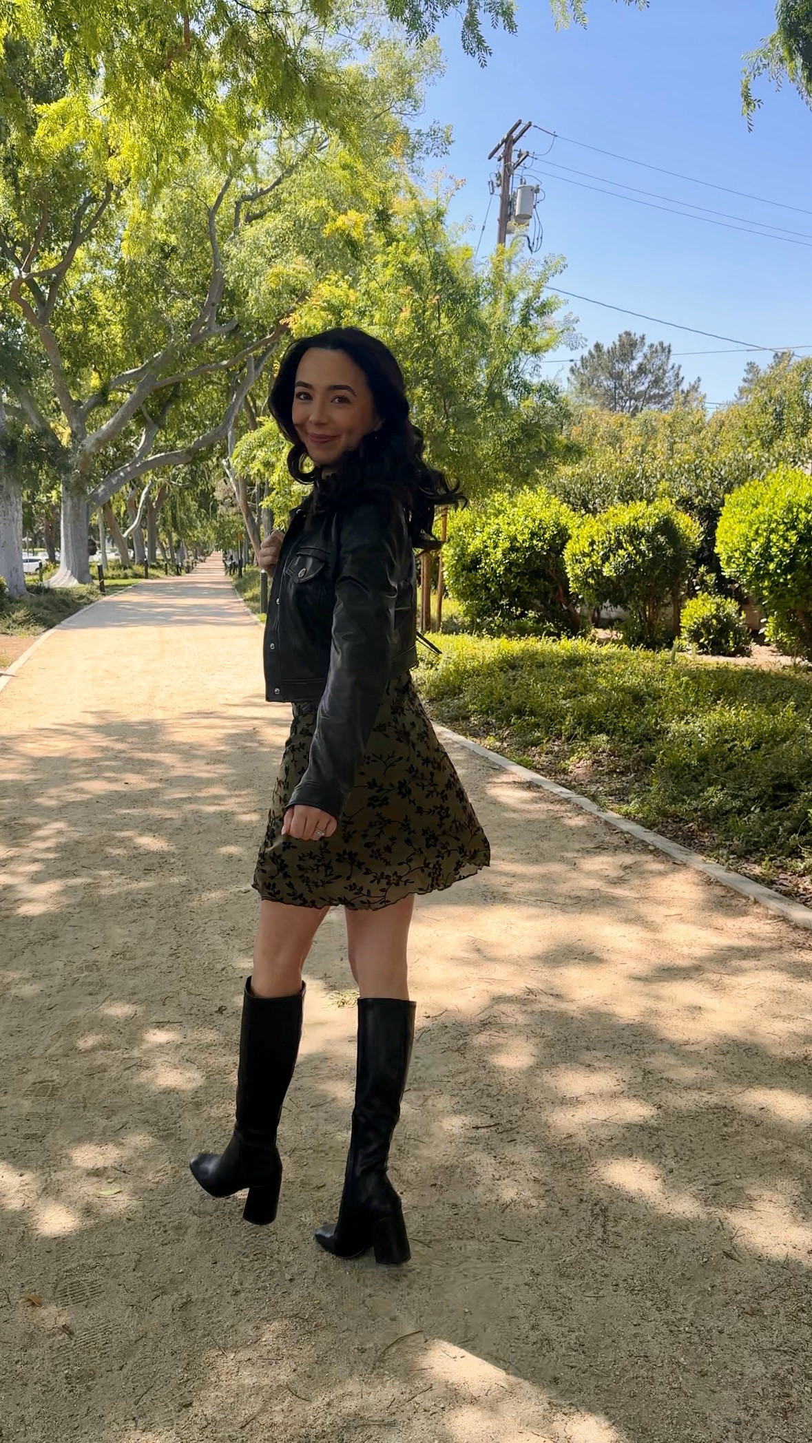 Strolling into spring like… 🌸 Nothing beats a twirl worthy olive floral dress to put a little “spring” in my step! I threw on this cropped black leather jacket for a touch of edge (because florals + leather = 🖤), and my tall black heeled boots are giving me all the confident vibes. It’s the perfect mix of sweet and bold for a day out, and I feel so put-together in it!

If you’re loving this combo as much as I am, I’ve linked all the pieces there for you. Happy spring styling! 🌿✨

#LTKSeasonal #LTKWatchNow #LTKStyleTip
