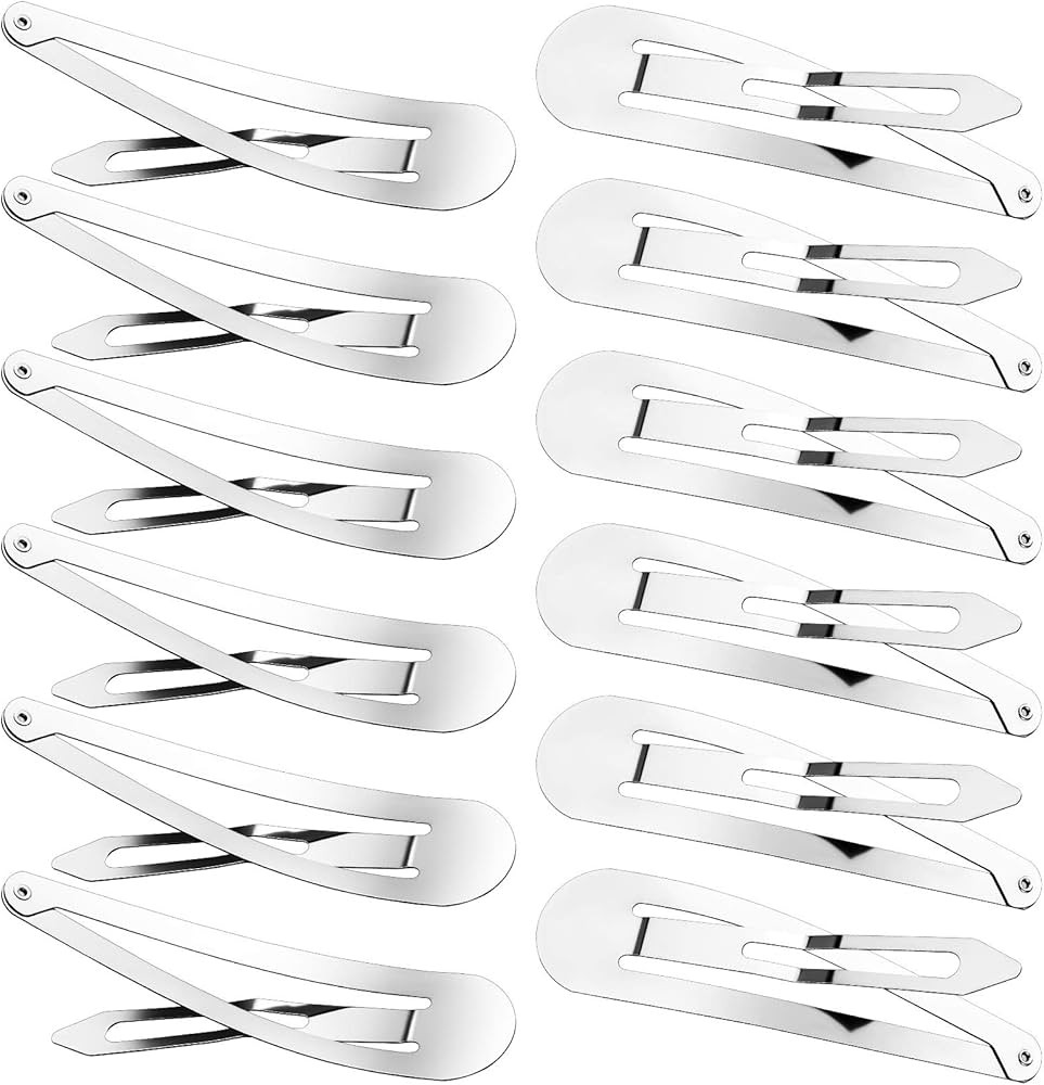 50 Pieces 3.5 Inch Large Metal Snap Hair Clips No Slip Hair Barrettes Long Hair Side Clip Clamp H... | Amazon (US)