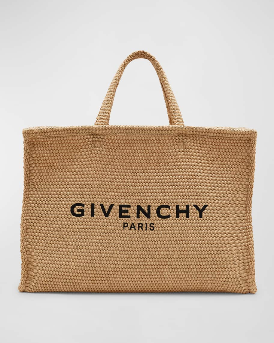 Givenchy Large G Tote Logo Shopping Bag in Raffia | Neiman Marcus
