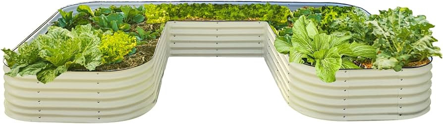 Vego garden 17" Tall U-Shape Raised Garden Bed Metal Raised Planter Bed for Vegetables Flowers Gr... | Amazon (US)