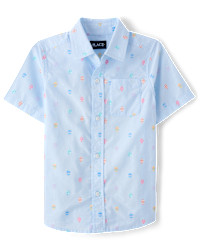 Boys Easter Egg Poplin Button Up Shirt - whirlwind | The Children's Place