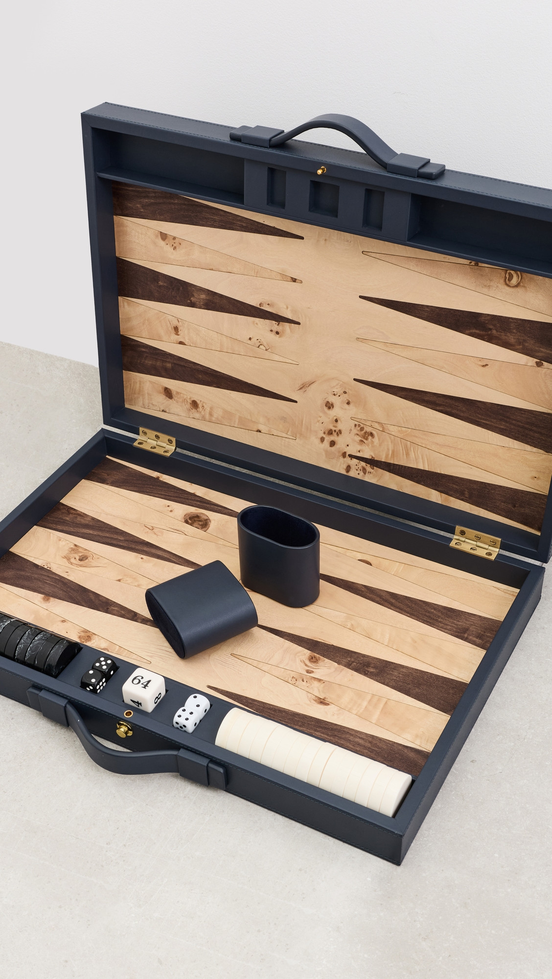 Geneva Backgammon Set - Marine Blue Leather | Shopbop